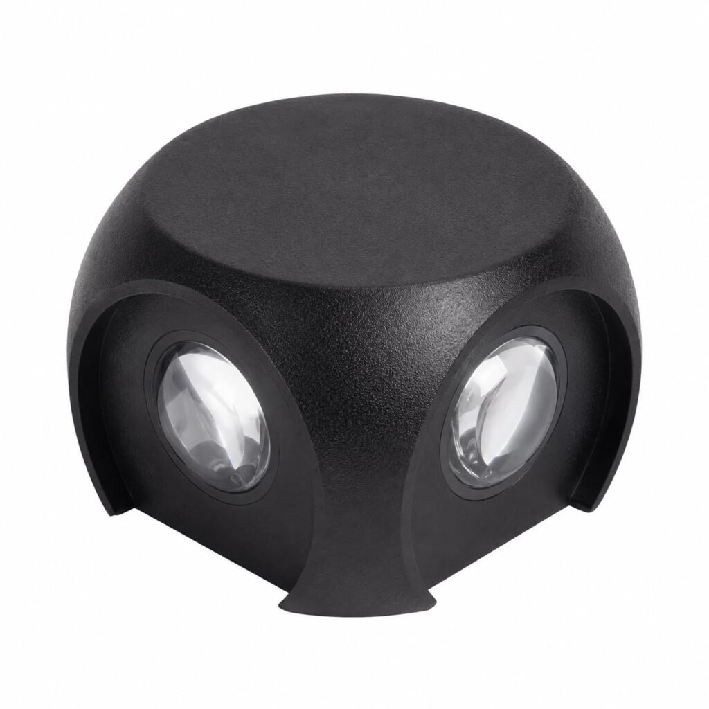 ENAARGY Wave LED Wall Light, Outdoor,IP65, 4-Way, Black (4WAY)