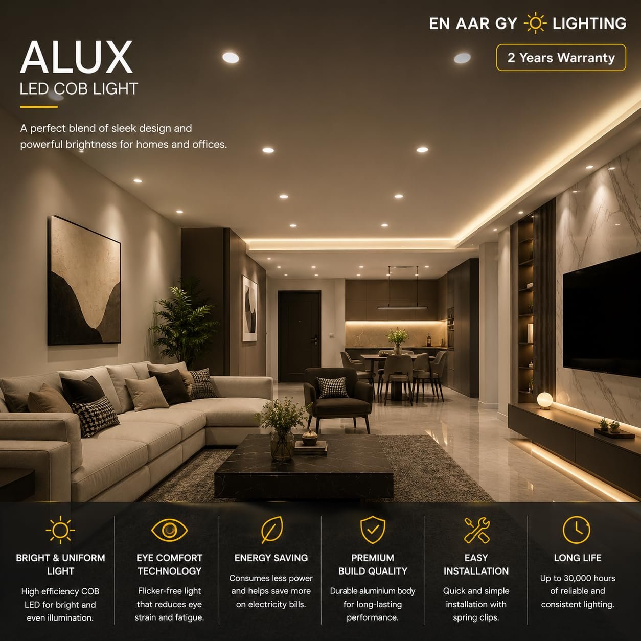 ENAARGY ALUX LED COB Light, 2 Years Warranty, for Homes and Offices - Image 5