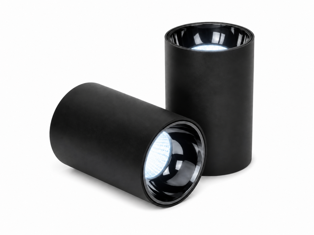 ENAARGY CYLINTECH Cylinder Surface COB LED Spotlight, Black, 3000K / 4000K / 5500K, Aluminium, Surface Mount, Modern Style
